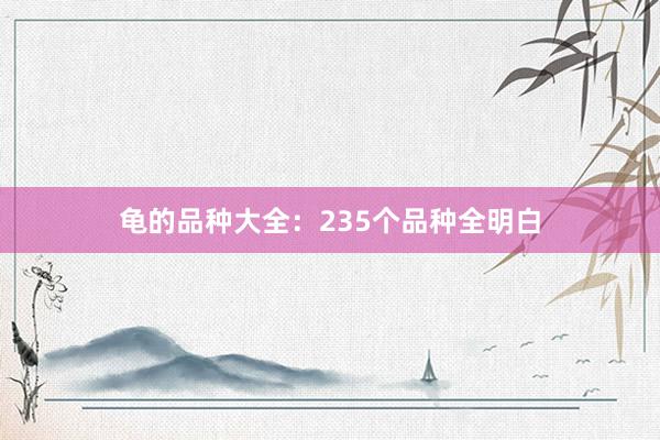 龟的品种大全：235个品种全明白